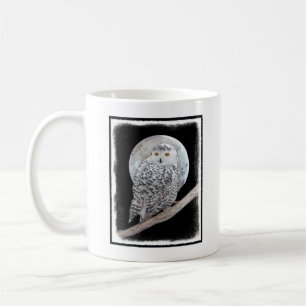 Mug Peinture sur la Chouette neigeuse et la Lune - Art