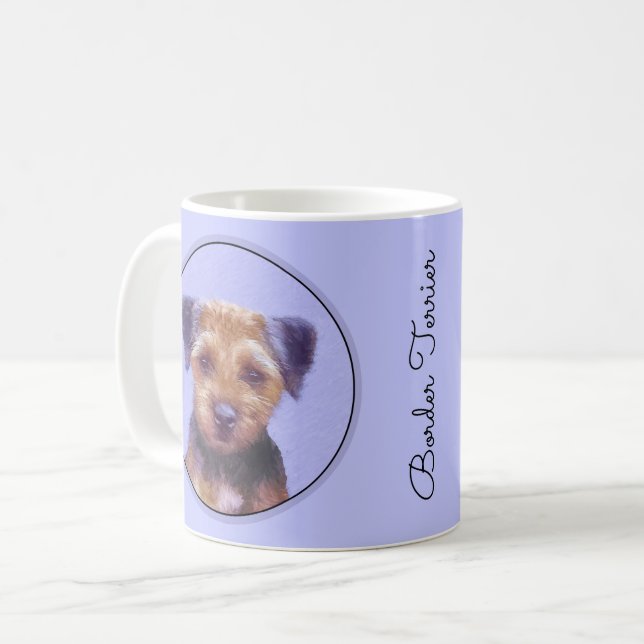 Mug Peinture sur la frontière de Terrier - jolie art o (Devant gauche)