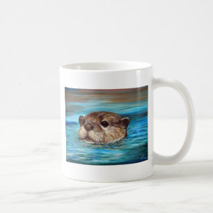 Mug Peinture sur la loutre de rivière