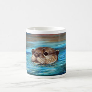 Mug Peinture sur la loutre de rivière