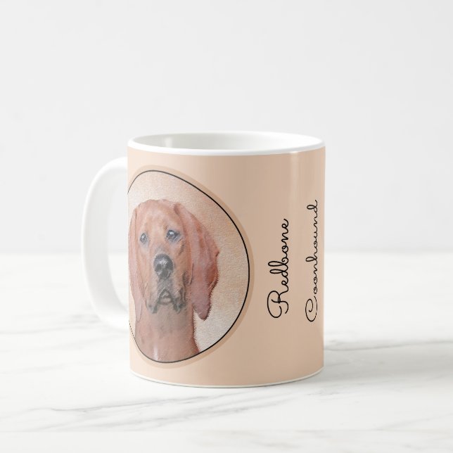 Mug Peinture sur pilon rouge - jolie art original chie (Devant gauche)