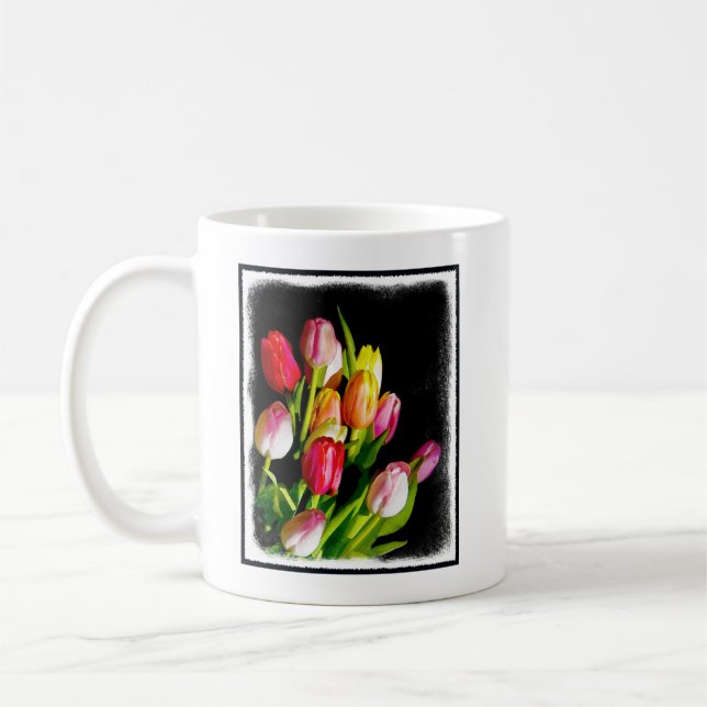 Mug Peinture Tulip - Art Fleur original (Gauche)
