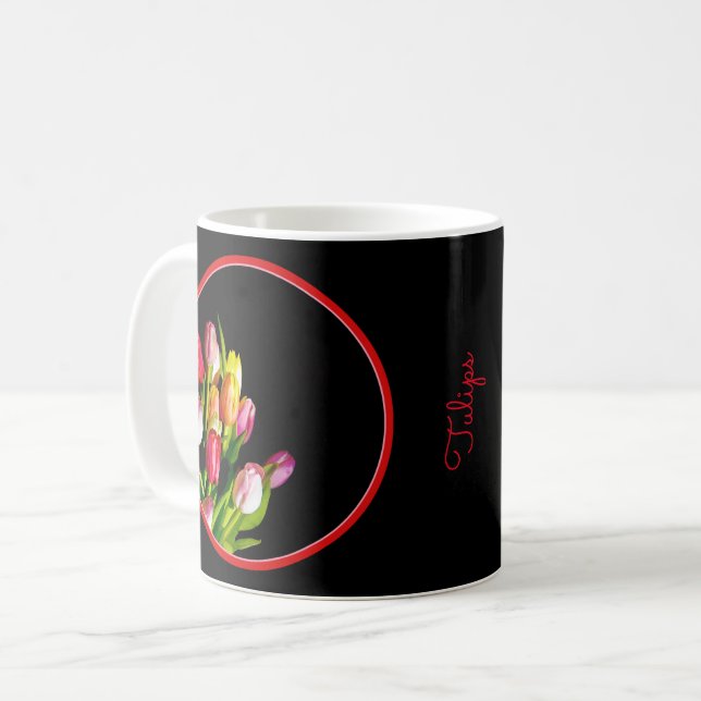 Mug Peinture tulipe - Art floral original (Devant gauche)
