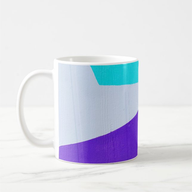 Mug Peinture turquoise, blanche et violette (Gauche)