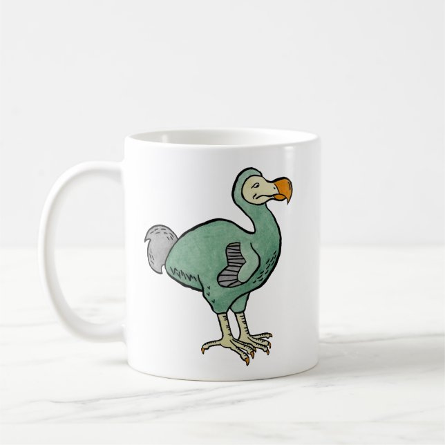 Mug Peinture verte d'oiseau de dronte d'aquarelle avec (Gauche)