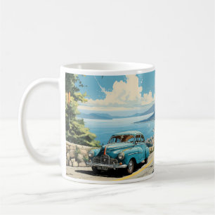 Mug Peinture vintage À L'Huile De Vieille Voiture Et V
