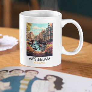 Mug Peinture vintage d'Amsterdam Pays-Bas