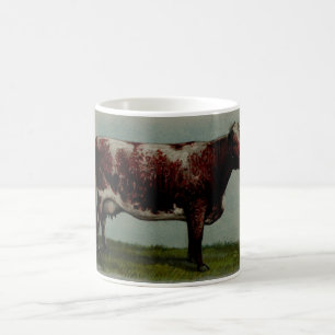 Mug Peinture vintage d'une vache à Shorthorn