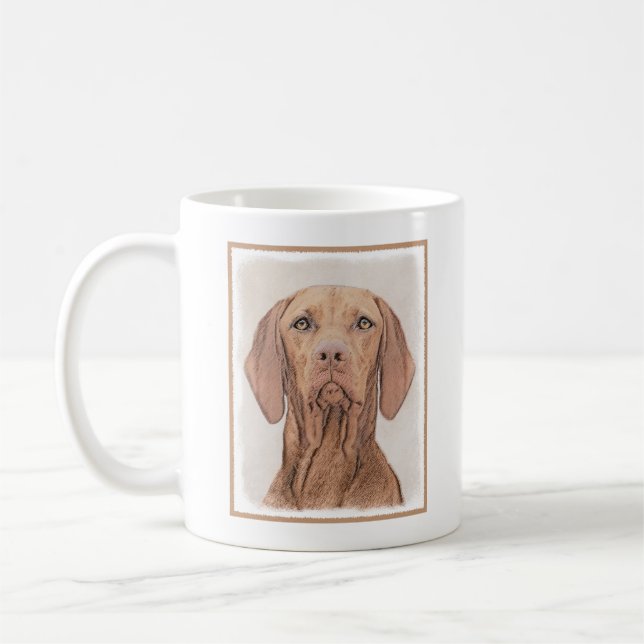 Mug Peinture Vizsla - Joli art original chien (Gauche)