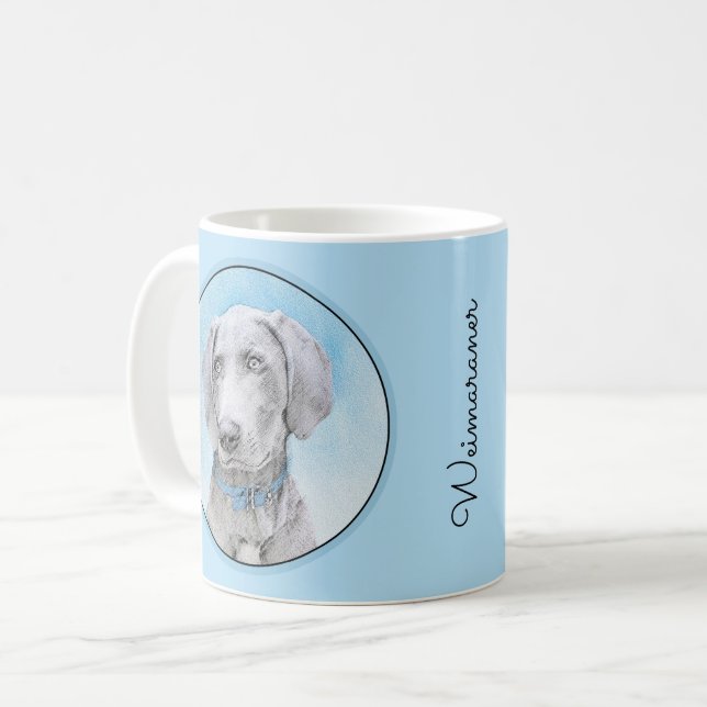 Mug Peinture Weimaraner - Joli art original chien (Devant gauche)