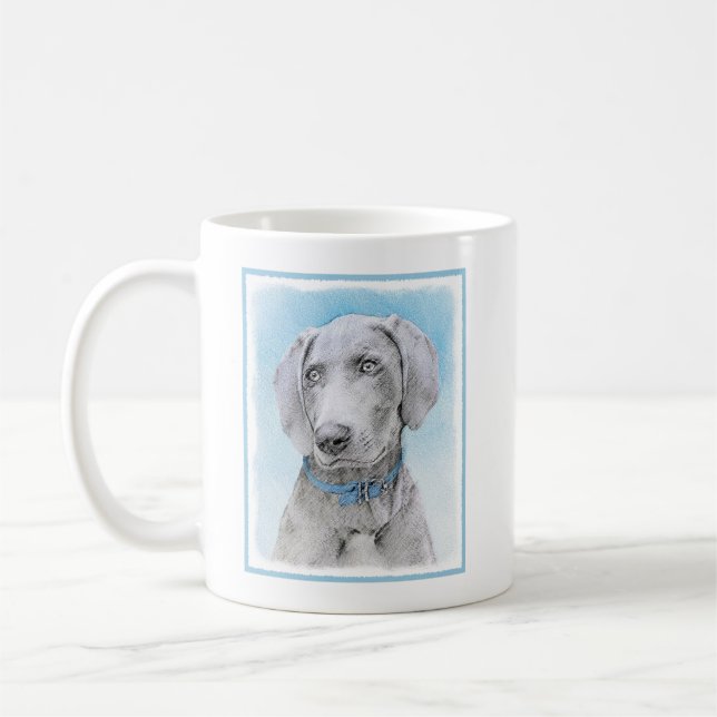 Mug Peinture Weimaraner - Joli art original chien (Gauche)