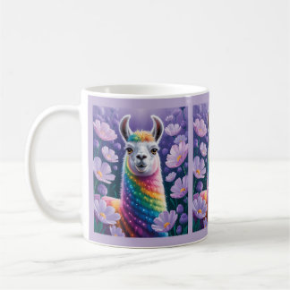 Mug Peinture Whimsical Rainbow Llama