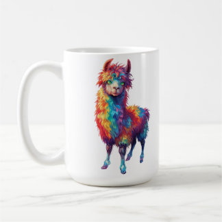Mug Peinture Whimsical Rainbow Llama