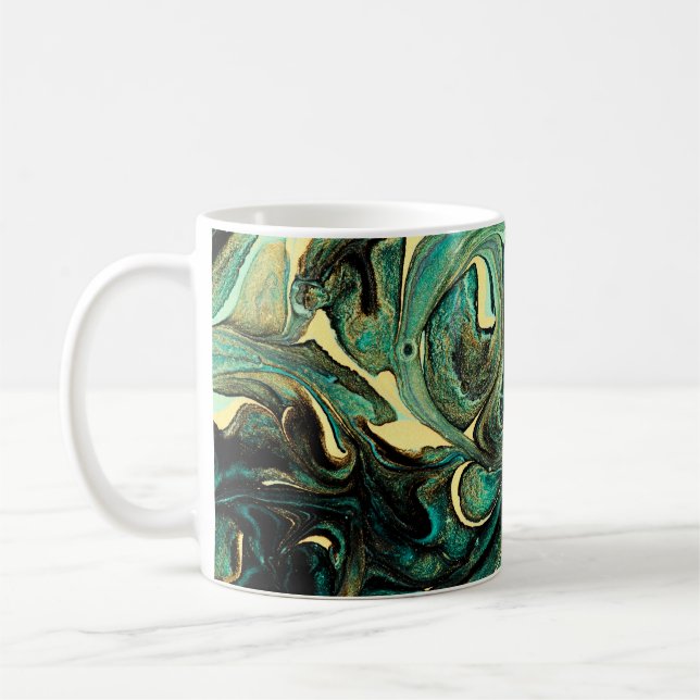 Mug Peintures acryliques aquamarines : arrière - plan  (Gauche)