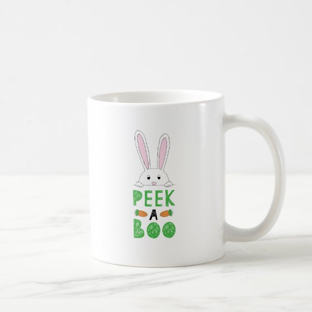 Mug Peking rose et blanc Bunny Pâques Peek-A-Boo (Droite)