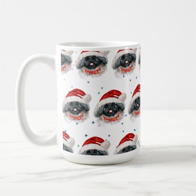 Mug Pekingese Chien race Étoiles de Noël (Gauche)