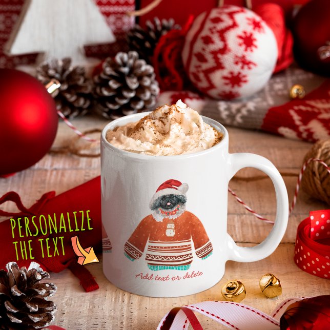 Mug Pékinois portant un pull moche Noël amateur de chi (Créateur téléchargé)