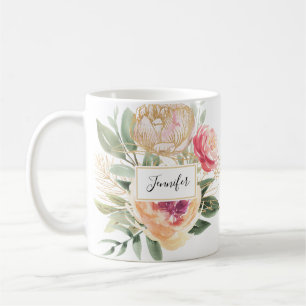 Mug Pelée et huile d'or fleurissent Musique