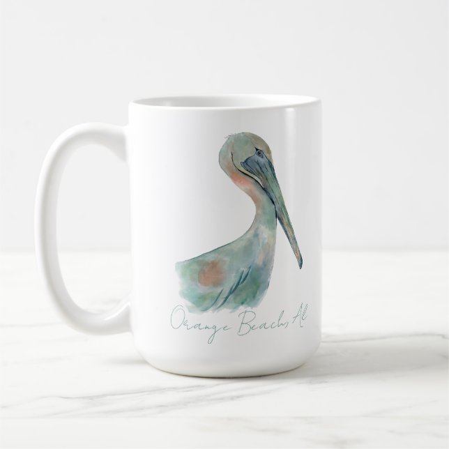 Mug Pélican à l'aquarelle (Gauche)