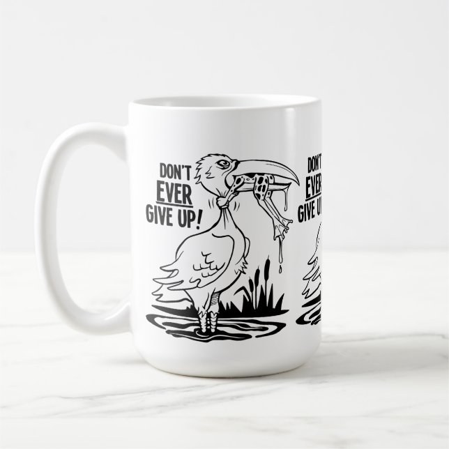 Mug Pélican et Grenouille Ne Jamais Abandonner (Gauche)