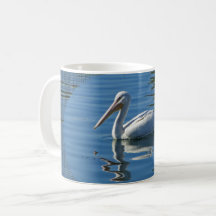 Pelican Flottant Calme Eau Bleue Large Oiseau Sauv