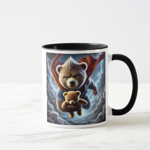 Mug Peluche ours et ourson super héros.