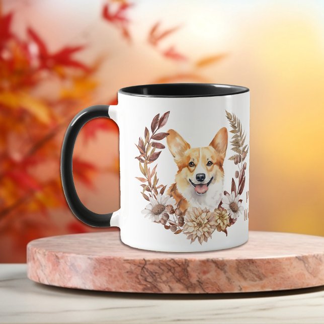 Mug Pembroke Welsh Corgi Chien Couronne d'automne (Créateur téléchargé)