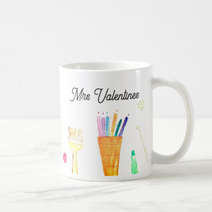 Mug Pencils Aquarelle Enseignant Mignonne École Modern
