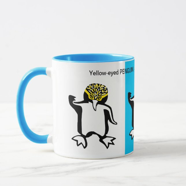 Mug PENGUIN aux yeux jaunes - Amoureux des animaux - F (Gauche)