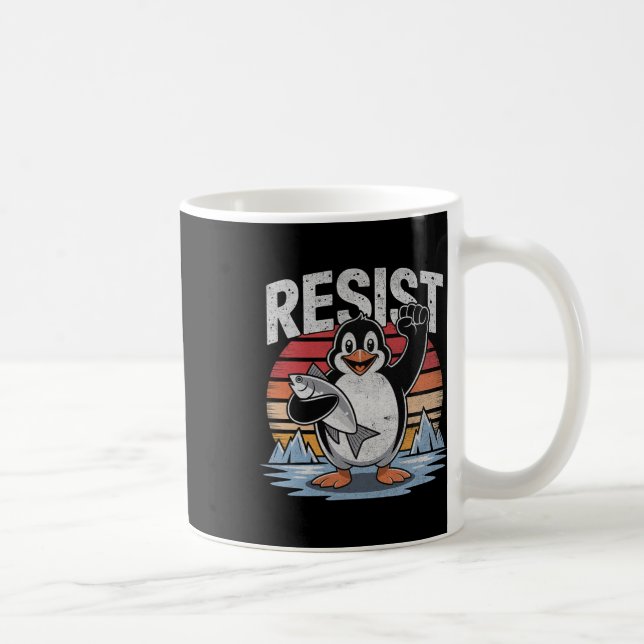 Mug Penguin Résiste aux tarifs Pingouins Hommes Femmes (Droite)