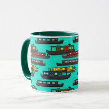 Péniches et barges de canal à motifs