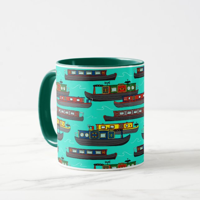 Mug Péniches et barges de canal à motifs (Devant gauche)