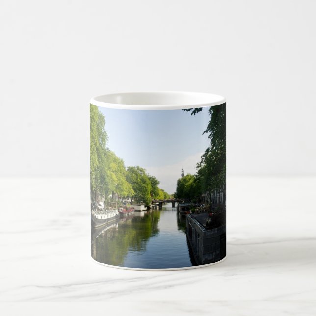 Mug Péniches sur un canal d'Amsterdam (Centre)