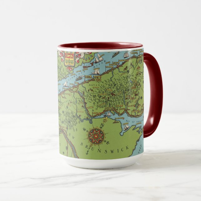 Mug Péninsule de Gaspe, Carte du Canada (Devant droit)