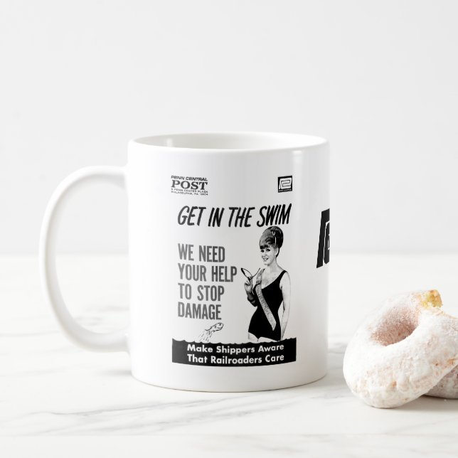 Mug Penn Central Railroaders se soucient des dommages  (Avec donut)