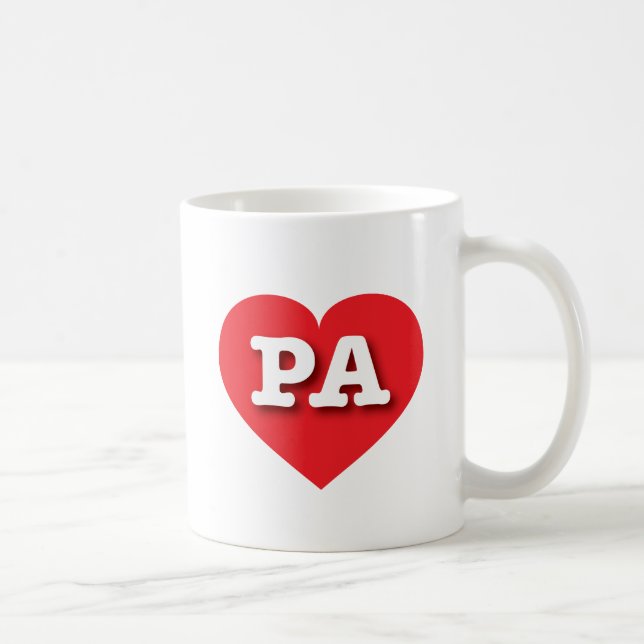 Mug Pennsylvanie Coeur rouge - J'aime PA (Droite)