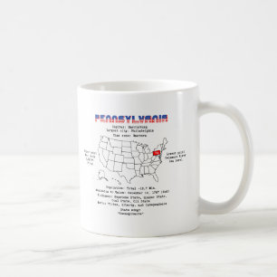 Mug Pennsylvanie États américains sur la carte et util