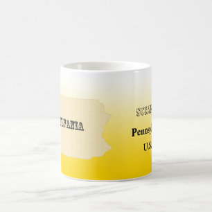 Mug - Pennsylvanie State Map avec la ville
