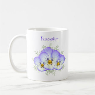 Mug Pensées pourpres avec le nom