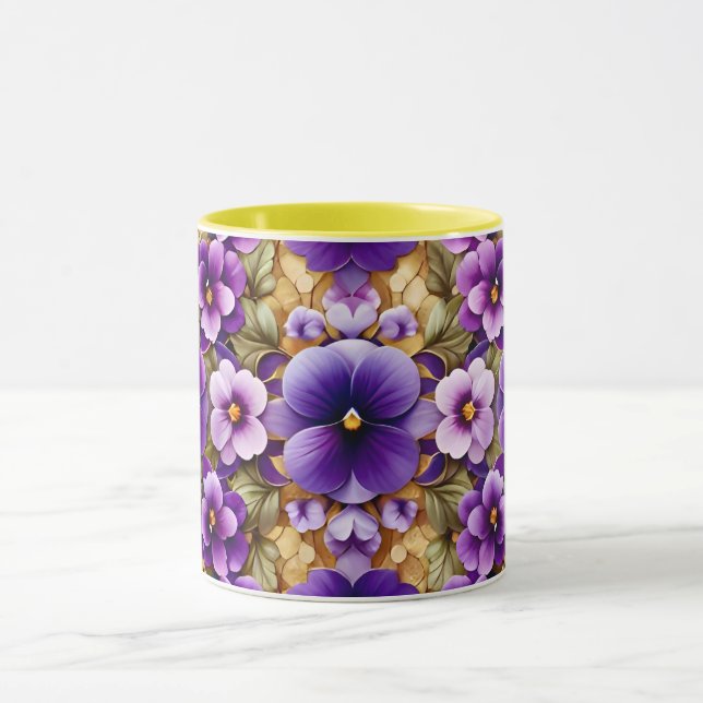 Mug PENSÉES ~ Teintes violettes ~ (Centre)