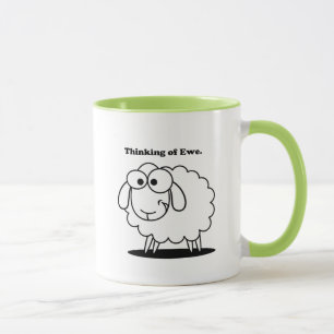 Mug Penser à l'agneau d'Ewe Mouton mignon dessin