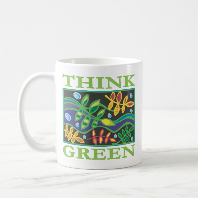 Mug Pensez au De l'environnement vert (Gauche)