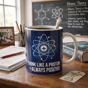 Mug Pensez comme un proton toujours positif Science