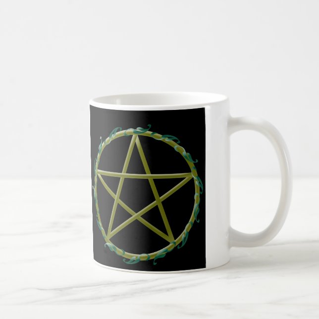 Mug Pentagramme avec le feuille (Droite)