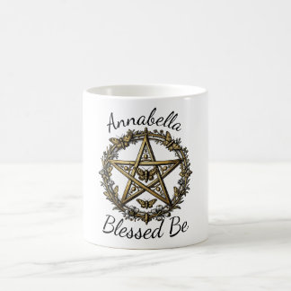 Mug Pentagramme et papillon de nuit Art sorcier Nom pe