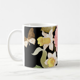 Mug Peonies Roses vintages : Motif Floral Noir