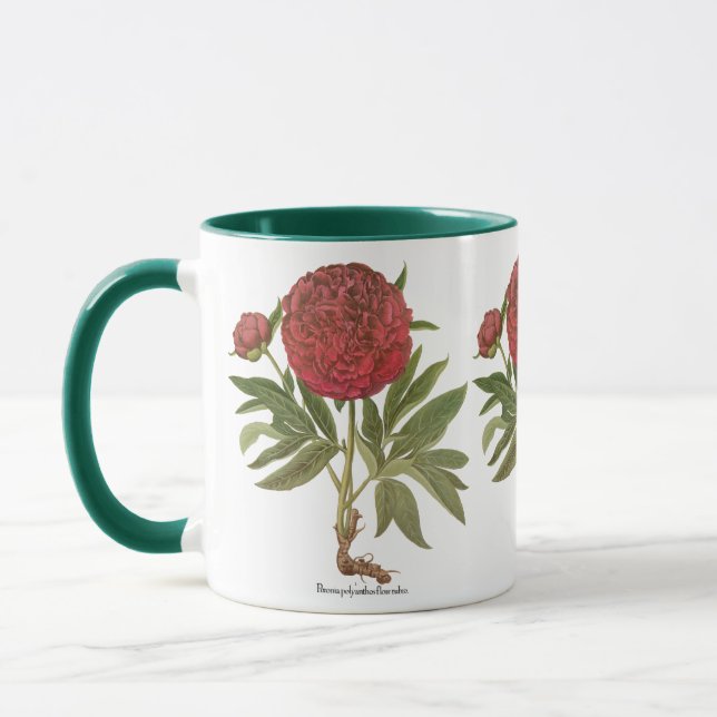 Mug Peonies vintages, Fleurs de pivoines par Basilius  (Gauche)