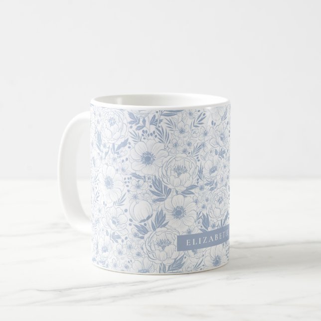 Mug Peony Et Anemone Illustrent Floral (Devant gauche)