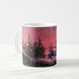 Mug Pépins couverts de neige hiver coucher rouge hiver