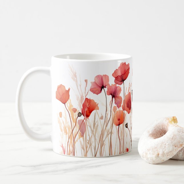 Mug Pépites à l'aquarelle artificielle avec des coquel (Avec donut)